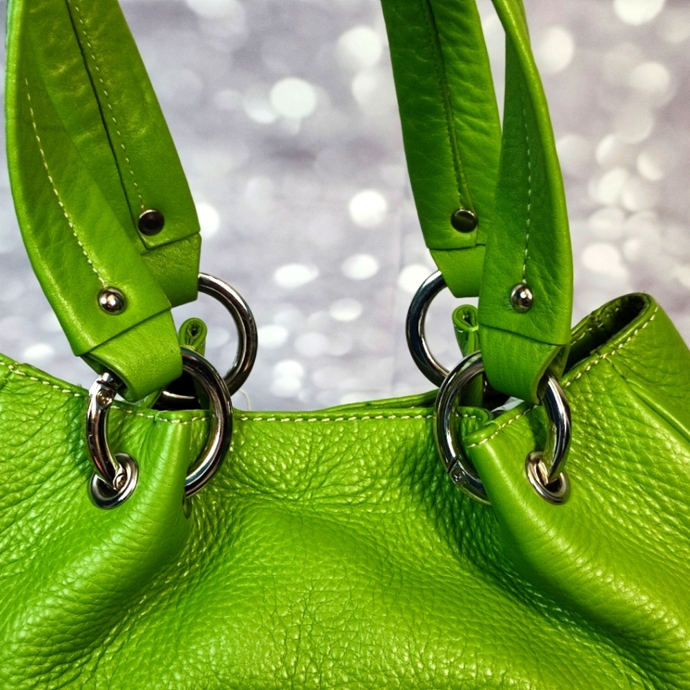 TALBOTS Shoulder Hand Bag Satchel HOBO Light Green High Quality Leather NWOT - Picture 4 of 12